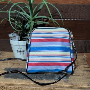 NWOT No Brand Tag Striped Multicolor Crossbody Bag